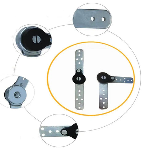 Heavy Duty Adjustable Angle Hinge With Auto Reset For Furniture 90 To 170 Degree, 2 Pack, galvanized steel, multiple views