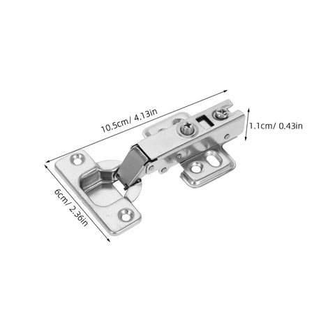 Soft Closing Frameless Cabinet Hinges Two Pack For Replacement Doors With Hydraulic Slow Close Hidden Damping Clean Modern Look Cold Rolled Steel Construction For Kitchen And Wardrobe Installations VillCase shown with dimensions