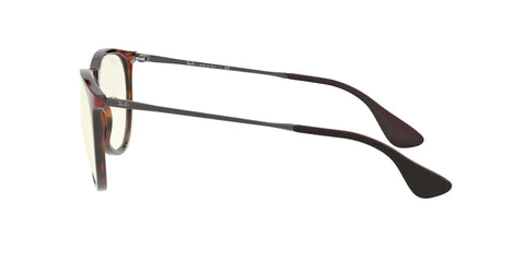 Side view of Erika Oversized Round Sunglasses For Men And Women With Rubber Havana Frames And Clear Blue Light Filter Prescription Ready Lenses.