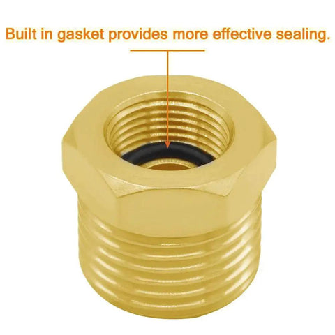 Brass 1/2 G Male To 3/8 Compression Female Thread Bushing Pipe Fitting with gasket for faucets and hoses sealing