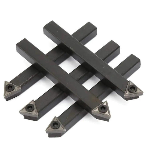 Pro Grade Five Pack One Quarter Inch Indexable Carbide Turning Tool Bits With Triple Cutting Edges For Lathe Machining Replacement Tungsten Carbide Inserts For Turning Facing Boring And Chamfering