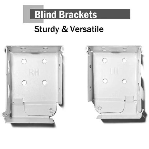 Pair Of Mini Blind Brackets For Low Profile White Window Blinds Headrail Holder Brackets Set Of 2 With 8 Screws Durable Steel Construction