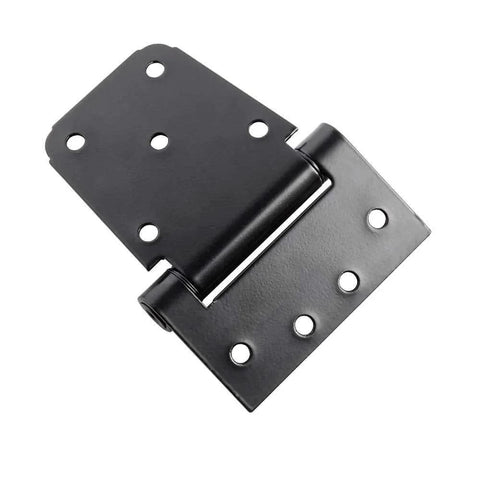 Self Closing Spring Gate Hinge Three And One Half Inch Heavy Duty Automatic T Hinge Steel Black Finish With Screws Two Pack