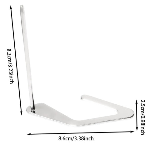 Universal quilting guide bar for sewing machines; silver metal, L-shaped base, 8.6 cm long