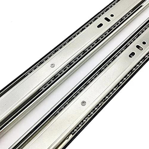 5 Pairs Of 14 Inch Full Extension Drawer Slides With Ball Bearing, Silent Side Mounted, Zinc Plated Cold Rolled Steel, 100 Lb Load Capacity