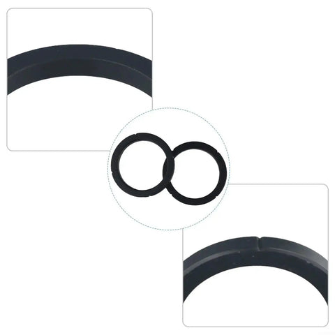 Espresso Machine Brewing Head Sealing Ring Set For Group Head Gasket, Heat Resistant Silicone, Black, 2-Pack shown in detail