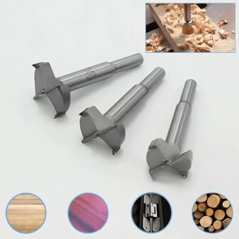 40mm Forstner Auger Drill Bit for Precision Woodworking and Plywood Holes with Flat Wing Cutting, Clean Edges, Carbide Tip