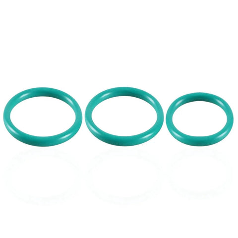 Three green O-rings from Ford Radiator Hose Seal Kit For F Series 2011 2018 O Ring T Pipe Leak Repair