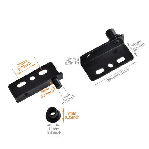 Black Heavy Duty Concealed Shaft Pivot Door Hinges Set For Wood Doors Cabinets Wardrobes And Showcases 2 Sets With Bushing Anti Rust Cold Rolled Steel Construction For Long Lasting Use dimensions shown