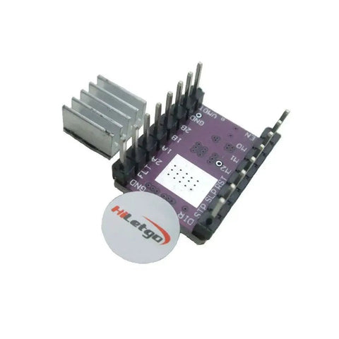 Close-up of a Five Pack DRV8825 Stepper Motor Driver Module with heat sink, for 3D Printers RepRap RAMPS 1.4 StepStick Compatible board.