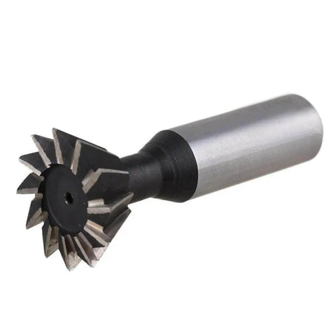 HSS Dovetail Cutter End Mill 16mm Shank 45 Degree Right Hand Milling Tool, metalworking in steel and cast iron, front view