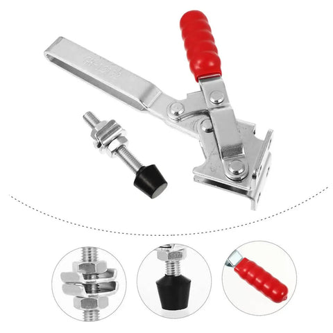 Heavy Duty Welding Toggle Clamps Pair With Rubber Tips Iron Fixed Workshop Hold Downs For Woodworking Jigs And Welding Fixtures