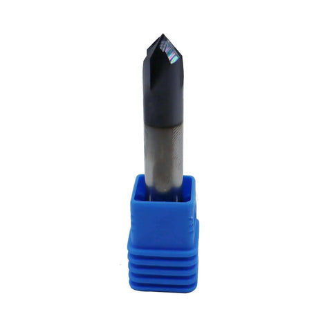 3/8 Inch Solid Carbide End Mill Chamfer Mill Double End 4 Flute 90 Degree Chamfer AlTiN Coated Milling Bit