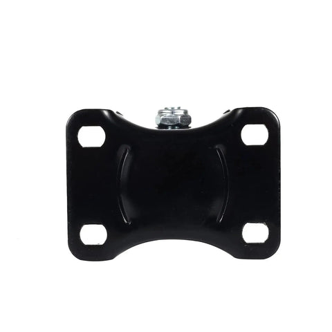 Front view of a 2.5 Inch Heavy Duty Polyurethane Caster Wheels Pack Of 4, Solid Core Low Profile Design for industrial carts and trolleys, black mount.