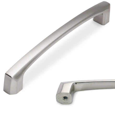 10 Pack 5 Inch Brushed Satin Nickel Cabinet Pulls Center To Center 128mm Durable Zinc Alloy Construction Corrosion Resistant