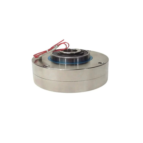 Compact magnetic powder brake PB-B3-1.2 with metal housing, blue inner ring, and red wiring