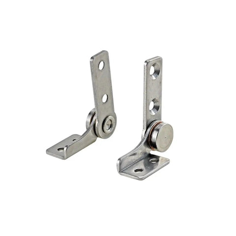 Angled view of 304 stainless steel damping hinge for cabinet doors; non-adjustable torque TB-Left 0.7 N.m, 1 piece.