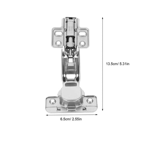 Soft Close Frameless Cabinet Hinges 165 Degree Concealed Metal Hinges for Kitchen Wardrobe and Shoe Cabinets 2 Pack with Damping Mechanism Easy Replacement and Finger Safe Closing, front view.