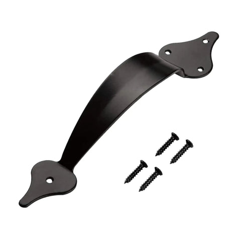 10 Inch Ornamental Gate Handle Built Tough Decorative Pull For Gates Barn Doors Fences Sheds Garages Closets Pantries Sliding Doors Indoor Outdoor Use Black Powder Coated Finish with screws