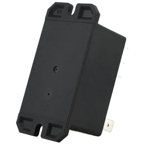 24VAC 30A General Purpose High Power Relay with DPST NC Contacts Two Form C for automotive and electrical systems, side angle view