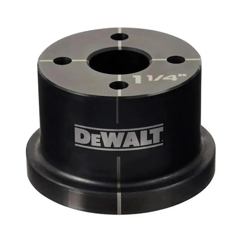 DeWalt One Half Inch To Two Inch Knockout Set For Electrical Boxes With Durable Punches And Quick Change Bushings, Pro Grade Heavy Duty Metal Knockout Tool Kit For Contractors And Diy Projects - 1 1/4 inch bushing close-up