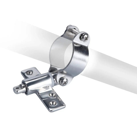 Two Pack 316 Stainless Steel Clamp On Oarlocks For Boats And Yachts Adjustable Rowlock Sockets Marine Grade Mounts side view