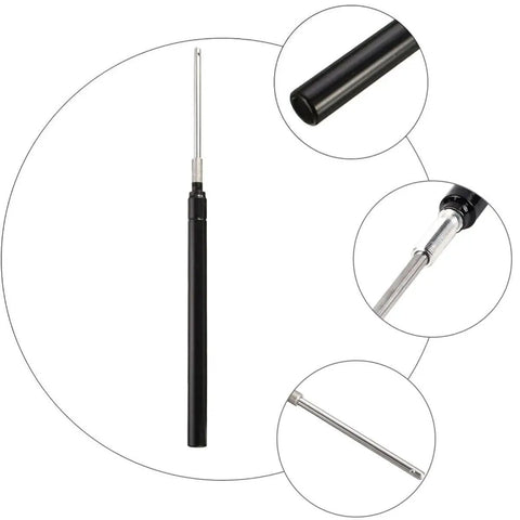 Solar Powered Greenhouse Vent Opener Cylinder Replacement For Automatic Window Openers, black metal cylinder, close-up parts view.