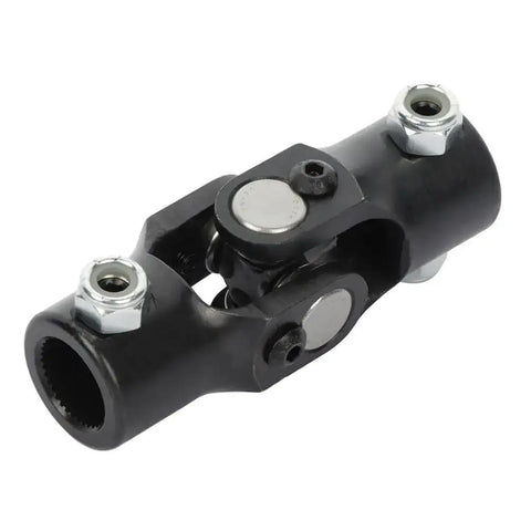 Three Quarter Inch Steering U Joint 36 Spline To Three Quarter Inch DD Black 96mm heavy duty, nickel plated solid steel joint
