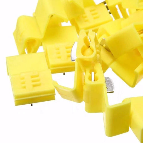 125pcs yellow insulated quick splice connectors for 22-10 AWG electrical wires.