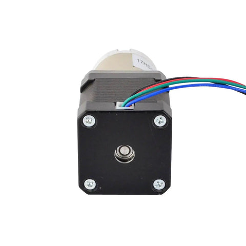 Front view of Planetary Gearbox High Torque Stepper Drive With Electronic Starter And 52Ncm Output, 27:1 Gear Ratio, 1.68A Current, Model 17HS19-1684S-PG27; ideal for CNC, robotics, 3D printing projects.