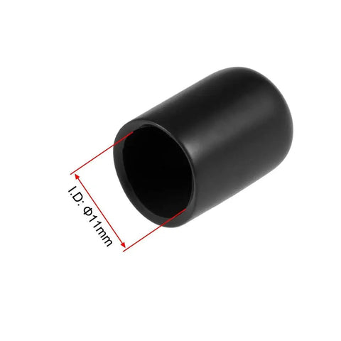 Black Rubber End Cap 11mm Inner Diameter Vinyl Round Tube Bolt Cap Cover
