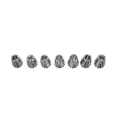 ER11 Spring Collet Set for CNC Milling and Engraving 1 16th Inch to 1 Quarter Inch Carbon Steel 7 Pack Pro Grade High Precision Grip