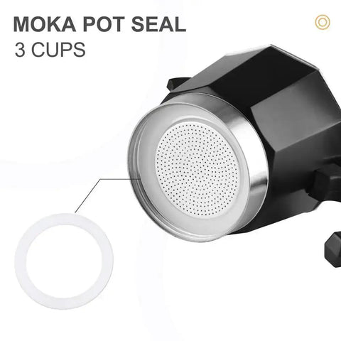 Six Pack Food Grade Silicone Gasket Rings Replacement For Aluminum Stovetop Coffee Makers And Moka Pots Three Cup Size