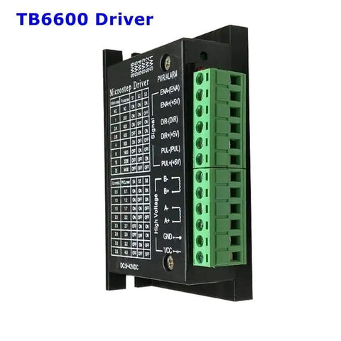 4 Pack Stepper Motor Driver Kit For Nema 17 23 34 CNC Controllers, TB6600 unit, showing detailed control settings and connections