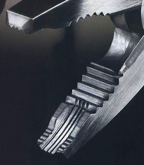 Close-up of 6.25 Inch Stripped Screw Extractor Pliers For Rusted Stuck And Damaged Screws And Fasteners Time Saving Professional Grade Tool Made In Japan Vampliers.