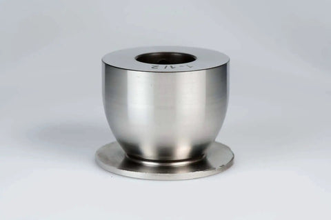 Front view of a Bead Roller Pro Grade Radius Die Set for Metalworking, Cr12 steel, 1-1/2 inch radius die, smooth polished finish