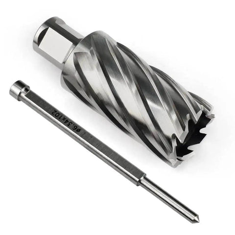 Annular Cutter One And A Quarter By Two Inch Cutting Diameter, Two Inch Depth, Three Quarters Inch Weldon Shank With Two Flats, Pilot Pin