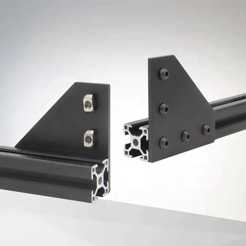 Beefy 90 Degree L Shape Corner Bracket Plate Set For 3030 Aluminum Extrusion Profiles With 5 Holes Includes M6x10mm Screws Black Finish