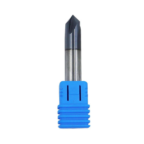 3/8 Inch Solid Carbide End Mill Chamfer Mill Double End 4 Flute 90 Degree Chamfer AlTiN Coated Milling Bit