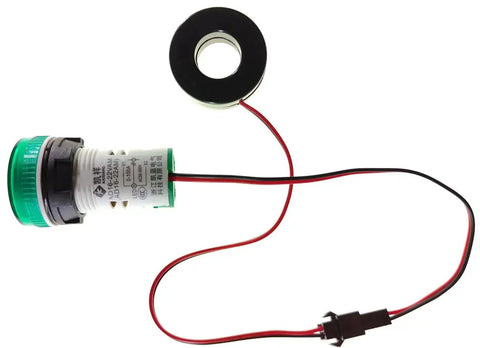 Three Piece AC Current And Voltage Indicator With Two Digit LED Display, 22mm Round Head, Multi Function Meter, green display