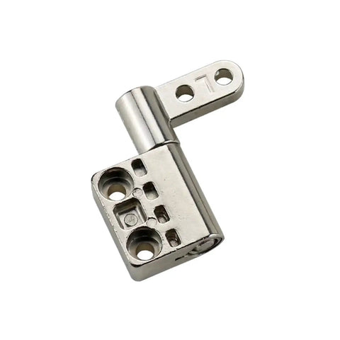 Front view of a silver zinc‑alloy 360 degree torque damping hinge with mounting holes