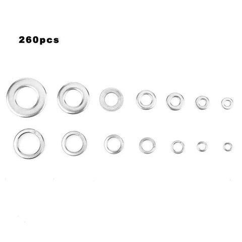 Go To Pro Grade 260 Piece Stainless Steel Spring Lock Washers Kit With Anti Rust Gaskets And Retaining Rings Assortment overview