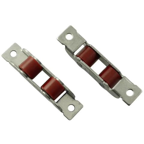 4 Pack Stainless Steel And Nylon Sliding Door Rollers, 14mm Wheel Diameter With 64mm Body Length, 10mm Wheel Width, top view