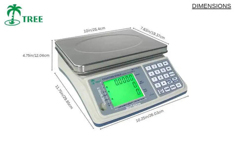 33 Lb Counting Scale With 0.001 Lb Precision For Inventory And Manufacturing, heavy-duty with digital display and keypad.
