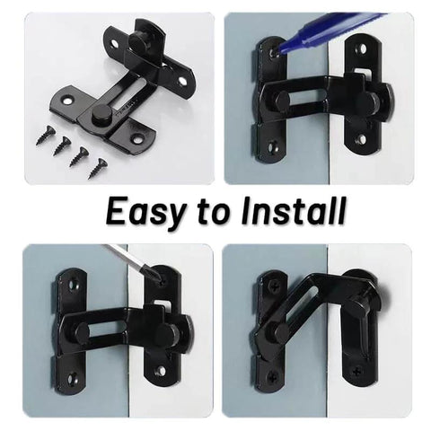Two Pack Barn Door Lock Set With 180 Degree Flip Latch And Stainless Steel Screws for easy installation on various doors