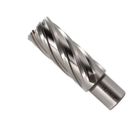 Heavy Duty Fifteen Sixteenth Inch Annular Cutter For Magnetic Drill Press With Two Inch Cutting Depth And Three Quarter Inch Weldon Shank