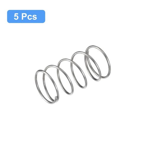 uxcell compression springs, 5-pack, 304 stainless steel, 25 mm OD, 1.6 mm wire, 45 mm free length, silver-tone