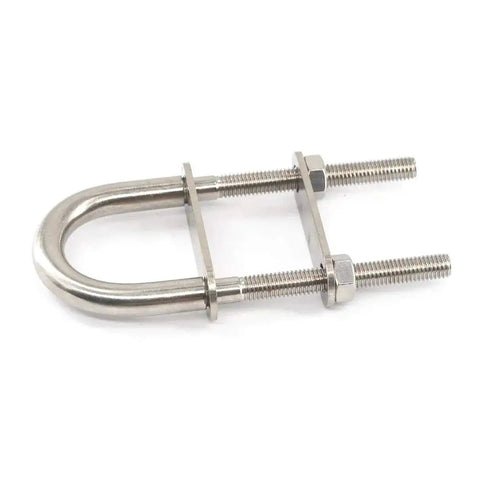 304 Stainless Steel U Bolt Set M5x78mm for marine boat deck hardware, side view of one piece showing rust-proof design.