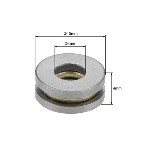 uxcell F4-10M thrust ball bearing, chrome steel, 4x10x4 mm, single direction, 5 pcs