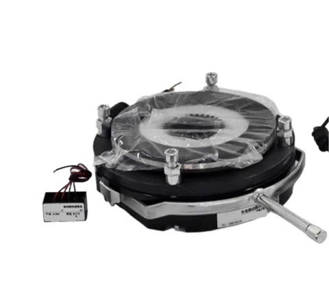 DHM3 electromagnetic brake with pure copper coil, round black housing, mounting bolts, DC24V